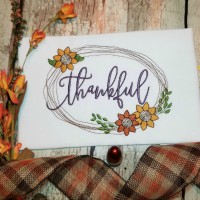 Thankful Frame with Sunflower Machine Embroidery Design